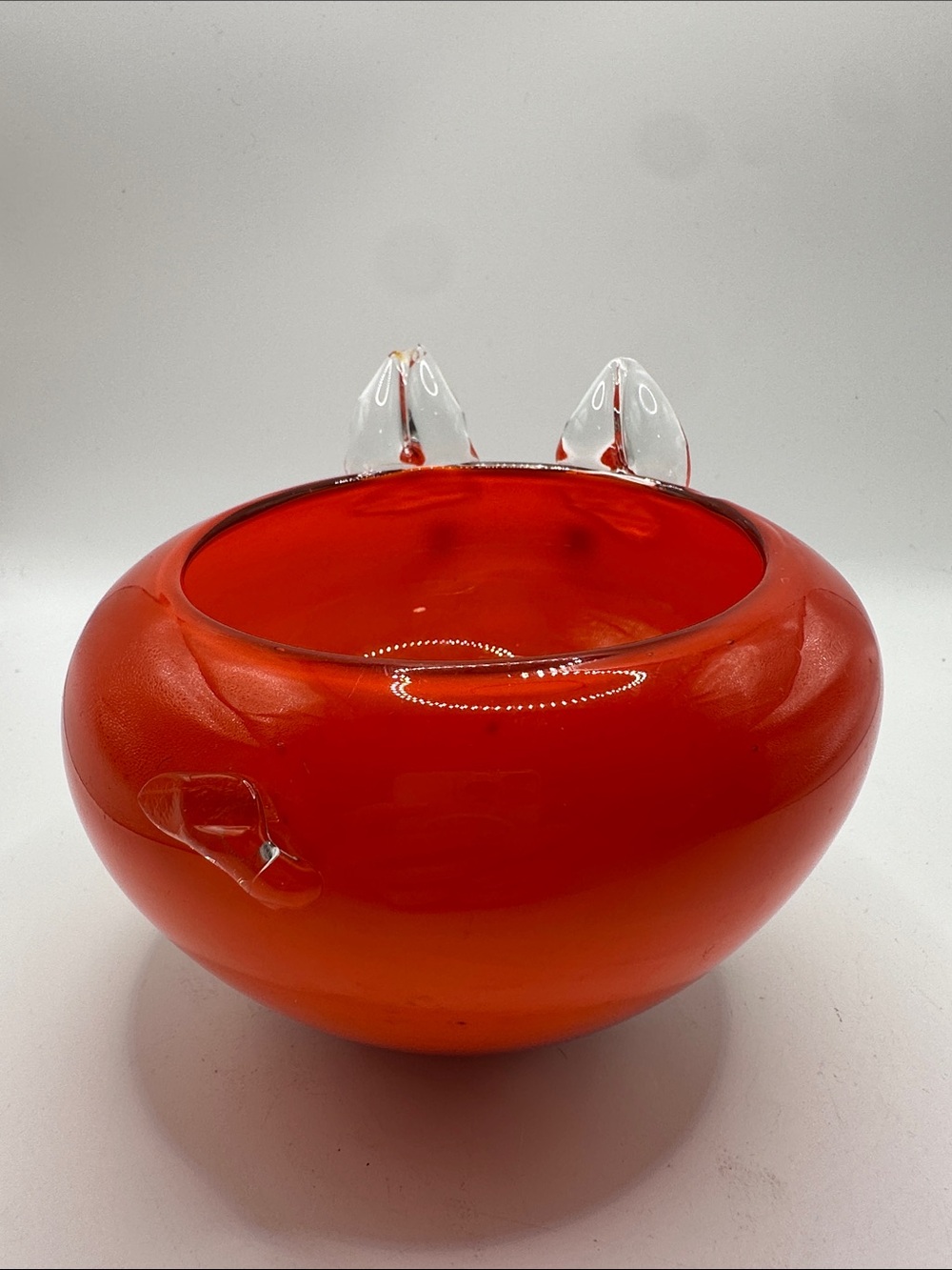 Red Glass Pig Bowl - Decorative Home Accent - Picture 4 of 8